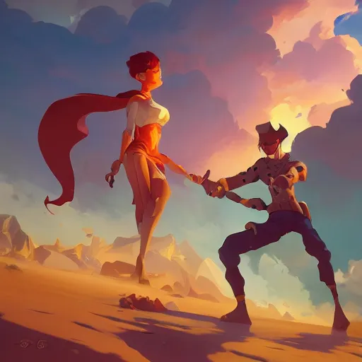 Image similar to hero world fooly cooly, behance hd by jesper ejsing, by rhads, makoto shinkai and lois van baarle, ilya kuvshinov, rossdraws global illumination