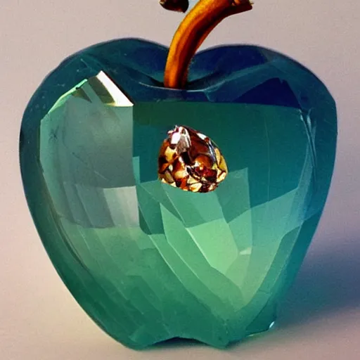 Prompt: a crystal apple