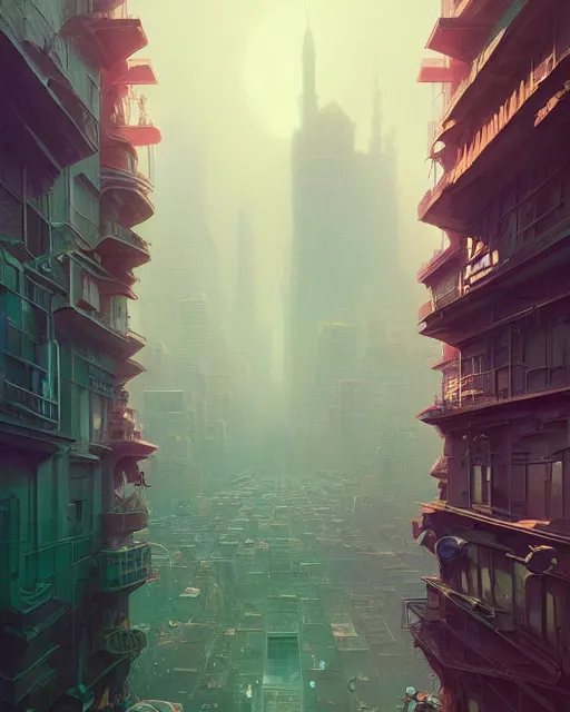 Image similar to highly detailed surreal vfx portrait of an incredible cityscape, stephen bliss, unreal engine, greg rutkowski, loish, rhads, beeple, makoto shinkai and lois van baarle, ilya kuvshinov, rossdraws, tom bagshaw, alphonse mucha, global illumination, detailed and intricate environment