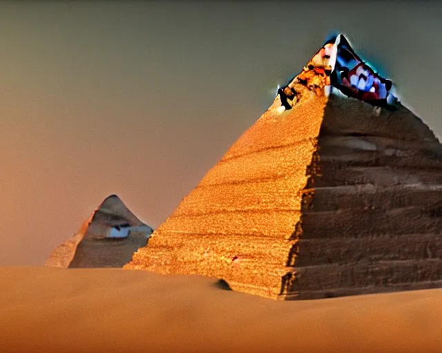 Image similar to pyramids of giza, ancient city of giza, octane render, cgsociety, 8 k, cinematic composition, trending on artstation