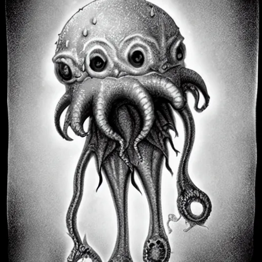 Image similar to baby cthulhu, electron microscope