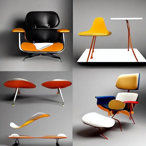 Image similar to an armchair (by eames) inspired by PlayStation 5!!!!!