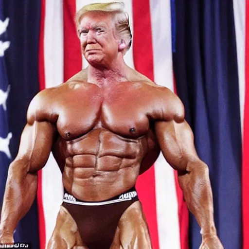 donald trump competing at a body building competition