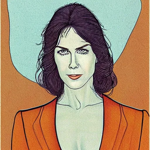 Image similar to “ nicole kidman retro minimalist portrait by jean giraud, moebius starwatcher comic, 8 k ”