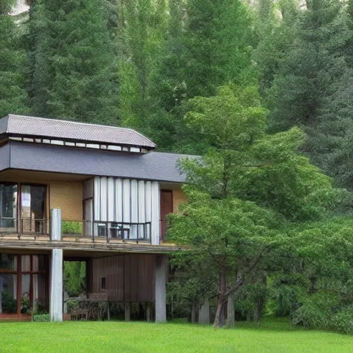 Image similar to very beautiful house in the forest