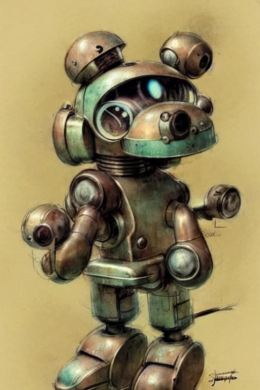 Prompt: (((((1950s retro robot dog . muted colors.))))) by Jean-Baptiste Monge !!!!!!!!!!!!!!!!!!!!!!!!!!!