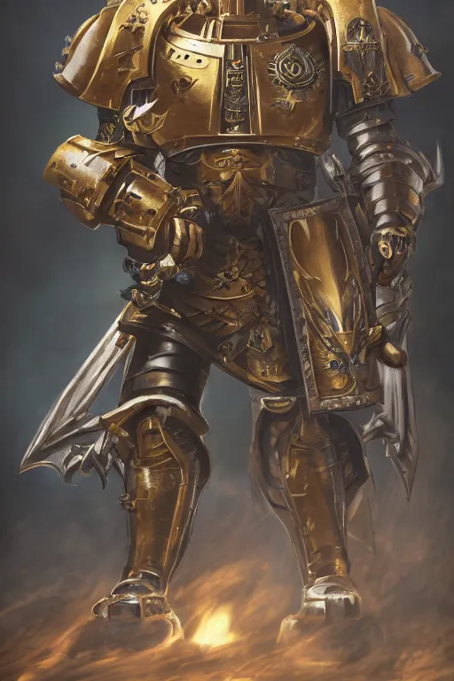 Image similar to armor portrait heros warhammer 4 0 k horus heresy fanart - the primarchs emperor by johannes helgeson animated with vfx concept artist & illustrator global illumination ray tracing hdr fanart arstation zbrush central hardmesh 8 k octane renderer comics stylized