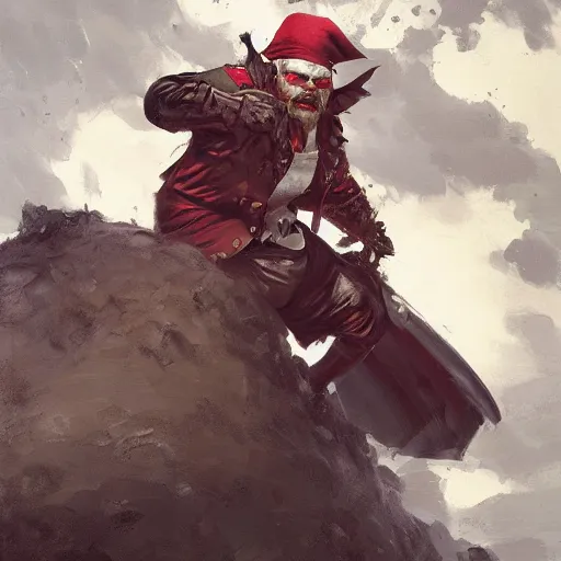 Image similar to painting of doctor ivo robotnik as a pirate, epic, tragic, military art, fantasy, dieselpunk, hd shot, digital portrait, beautiful, artstation, comic style, by artgerm, guy denning, jakub rozalski, magali villeneuve and charlie bowater