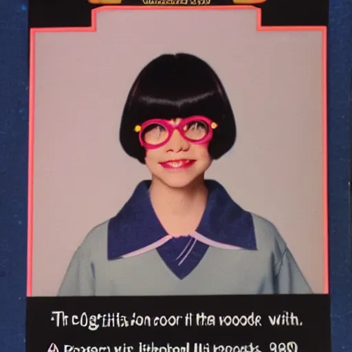 Image similar to a 1 9 8 0 s school yearbook photo of edna mode