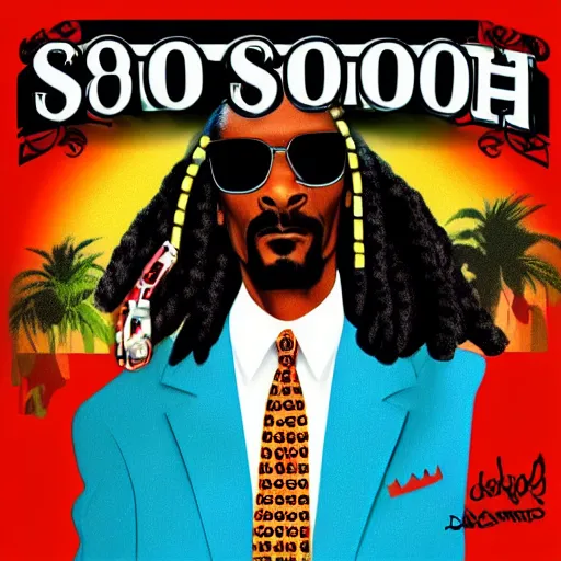 Image similar to snoop Dogg, the famous 80s jazz musician, album artwork, 80s jazz sty style