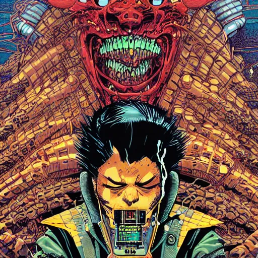 Image similar to head eating itself, by yoichi hatakenaka, masamune shirow, josan gonzales and dan mumford