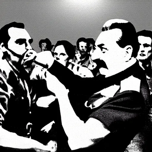 Prompt: stalin dancing at a communist rave, ultra high detail, photorealistic, high resolution, 8 k