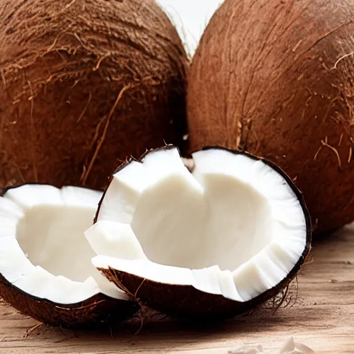 Prompt: very tempting image of coconut make every people look this image want to drink it