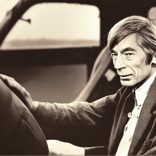 Image similar to charlie watts driving a truck