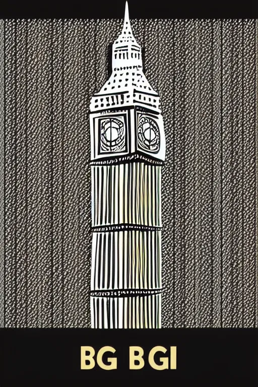 Image similar to minimalist boho style art of big ben, illustration, vector art