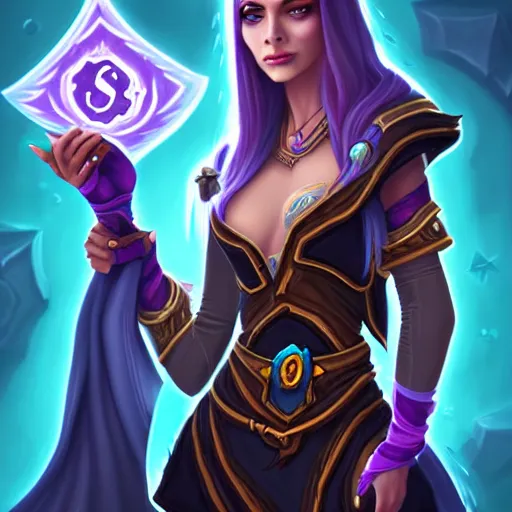 Image similar to Portrait of a sorceress, Hearthstone official trending art, exagerated accurate details, trending on MasterpieceStation in category 'Perfect eyes'