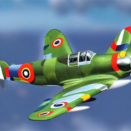 Image similar to spitfire mk vb, high detail, art