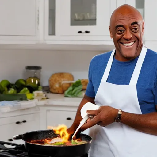 Image similar to ainsley harriott smiling whilst cooking a tasty meal