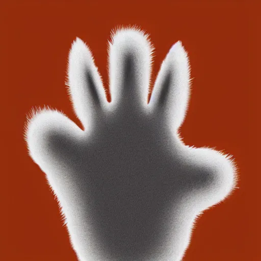 Image similar to fox paw, underside, fluffy, paw pads, pawprints, 4 k digital art