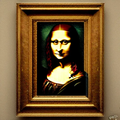 Image similar to scary Mona Lisa, horror, scary, ominous, terrifying, Mona Lisa, painting of skeleton Mona Lisa, skulls, flowers, 8k, digital art , trending on artstation