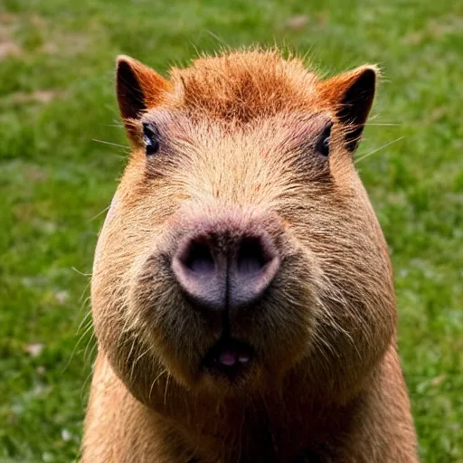 Image similar to A picture of a capybara Giving your son advice