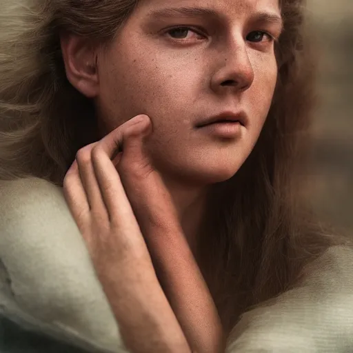 Image similar to portrait ofthe world in 2040 female, depth of field, zeiss lens, detailed, symmetrical, centered, fashion photoshoot, by Annie Leibovitz and Steve McCurry, David Lazar, Jimmy Nelsson, Breathtaking, 8k resolution, extremely detailed, beautiful, establishing shot, artistic, hyperrealistic, beautiful face, octane render