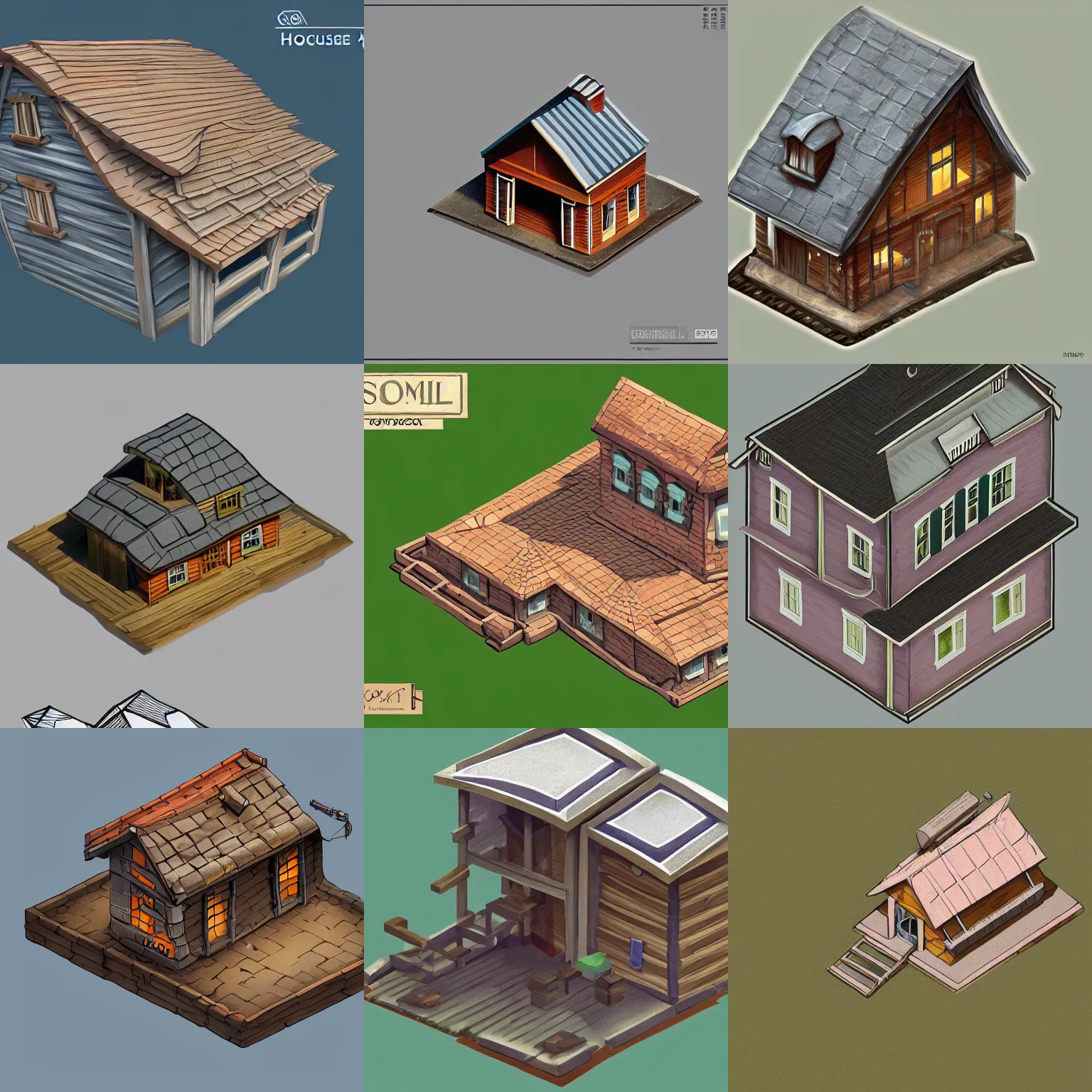 Prompt: isometric house, gambrel roof building, concept art, by senior environment artist, featured on polycount, romanesque, 2d game art, isometric, artstation