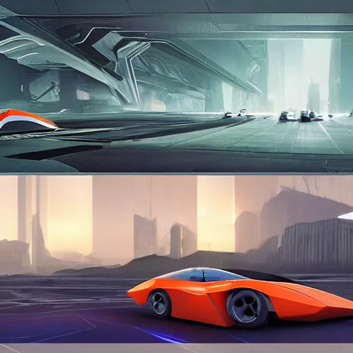 Image similar to sci-fi cars race : near wall structure on : the coronation of napoleon painting : and digital billboard in the middle, in style of zaha hadid, suprematism composition, unreal engine 5, keyshot, octane, artstation trending, in lighting of blade runner 2049, ultra high detail, ultra photo realistic, 8k, 16k, in plastic, dark, tilt shift,