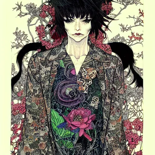 Image similar to prompt: Portrait painted in GTA style drawn by Vania Zouravliov and Takato Yamamoto, inspired by Fables, intricate acrylic gouache painting, high detail, sharp high detail, manga and anime 2000