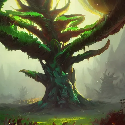 Prompt: arcane style forest tree root rising from the ground, rising root trap, bright art masterpiece artstation. 8k, sharp high quality artwork in style of Jose Daniel Cabrera Pena and Greg Rutkowski, concept art by Tooth Wu, blizzard warcraft artwork, hearthstone card game artwork, leaves trap, trap made of leaves