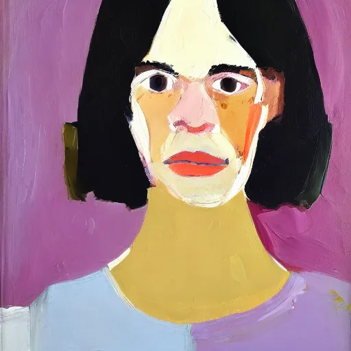 Image similar to a portrait a very ordinary person, by Chantal Joffe, abstract oil painting, anatomically correct, beautiful perfect face, large brushstrokes, sharp focus, Highly Detailed