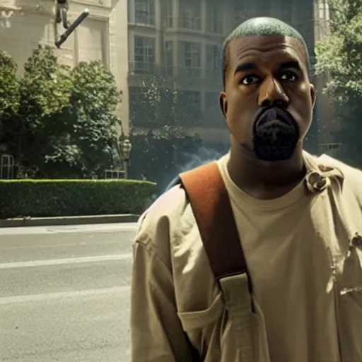 Prompt: kanye west as a ghostbuster in ghostbusters, splash art, movie still, cinematic lighting, dramatic, octane render, long lens, shallow depth of field, bokeh, anamorphic lens flare, 8 k, hyper detailed, 3 5 mm film grain