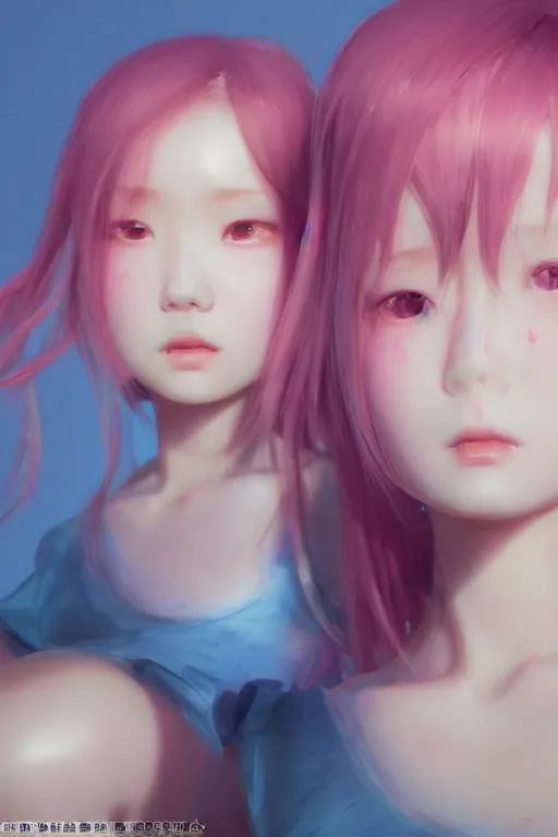 Prompt: 3d dark infrared octane render concept art by D. Jun, by Mo Xiang Tong Xiu, by Igarashi Daisuke, beauty portrait anime schoolgirls under dark pink and blue water. cute sad face. big beauty eyes. dramatic deep light, trending on artstation, oil painting.