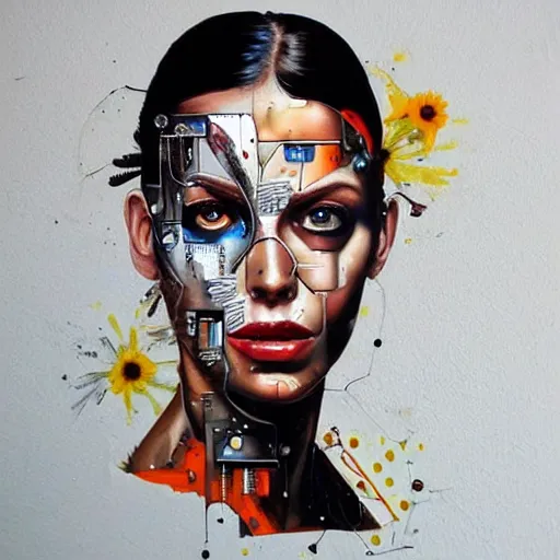 Image similar to portrait of a cyborg woman by Sandra Chevrier