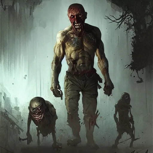 Image similar to zombie joe rogan geog darrow greg rutkowski
