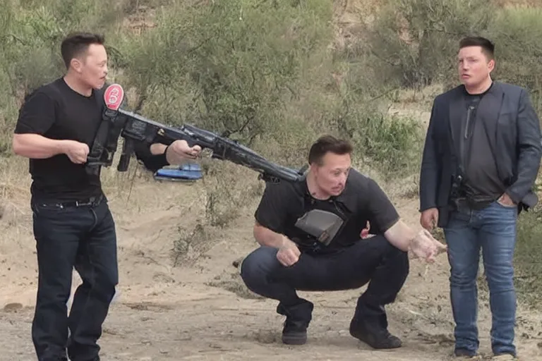 Prompt: elon musk being executed in mexican cartel