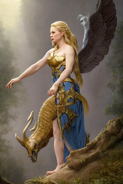 Image similar to A fantasy book style portrait painting of a hybrid, Kristen Bell, Anya_Taylor-Joy, Cory Chase, as a Mystical Valkyrie, Anubis-Reptilian, Atlantean Warrior, François Boucher, Oil Painting, unreal 5, DAZ, hyperrealistic, octane render, Regal, Refined, Detailed Digital Art, RPG portrait, William-Adolphe Bouguereau, Michael Cheval, Walt Disney (1937), Steampunk, Volumetric Golden dappled dynamic lighting, Highly Detailed, Cinematic Lighting, Unreal Engine, 8k, HD