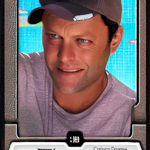 Image similar to vince vaughn as a pokemon card