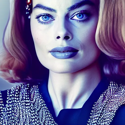 Image similar to Margot Robbie as an Iranian woman, 4k, photorealist, DSLR photograph