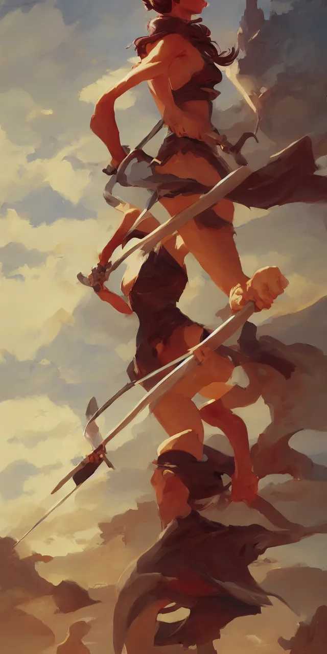 Image similar to woman wielding a scimitar and casting magic, behance hd artstation by jesper ejsing by rhads, makoto shinkai and lois van baarle, ilya kuvshinov, ossdraws