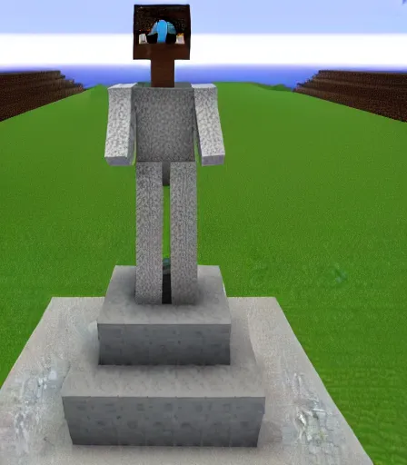 Image similar to minecraft version of Statue of David by Davinci