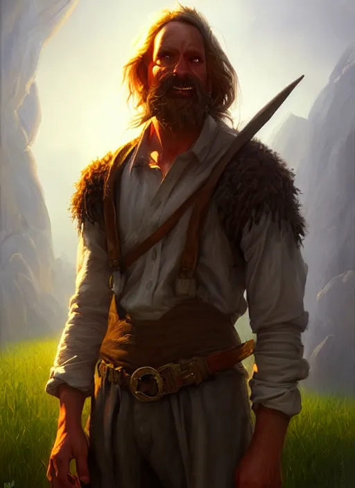 Image similar to a _ fantasy _ style _ portrait _ painting _ of simple farmer, dnd, wicked, oil _ painting _ unreal _ 5 _ daz. _ rpg _ portrait _ extremely _ detailed _ artgerm _ greg _ rutkowski _ greg