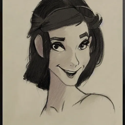 Image similar to milt kahl sketch of a cuban girl who looks like a squirrel as princess padme in star wars episode 3