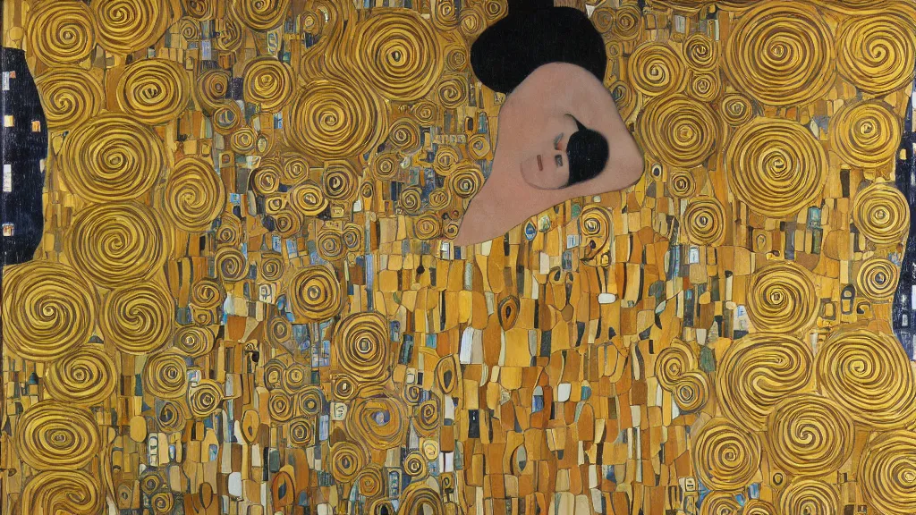 Prompt: abstract art painting, lines, forms, shapes, in style of gustav klimt, 4 k, high resolution details,