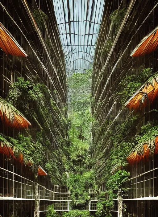 Image similar to “beautiful Amazon forest architecture building , the building is in a forest , luxury architecture, architecture digest, building surrounded in a luxury environment, bright tones, fluorescent lighting,volumetric Lighting, photorealism, high detail, golden ratio, cinematic, octane renderer”