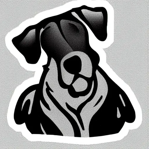 Image similar to dog simple icons, black and white