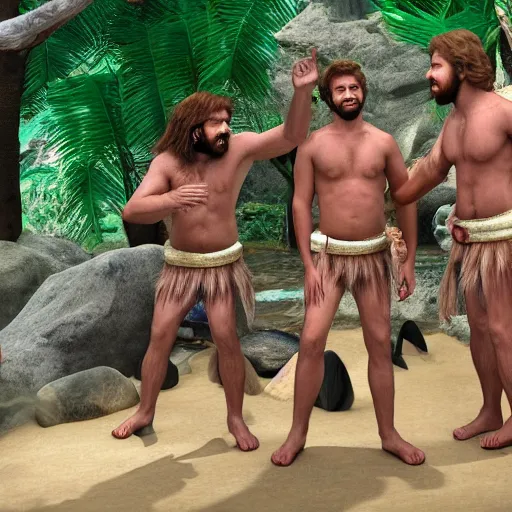 Image similar to cavemen bachelor party at wedding in real life, intricate, highly detailed, detailed, hyper realistic, 4 k, 8 k uhd, realistic, great detail