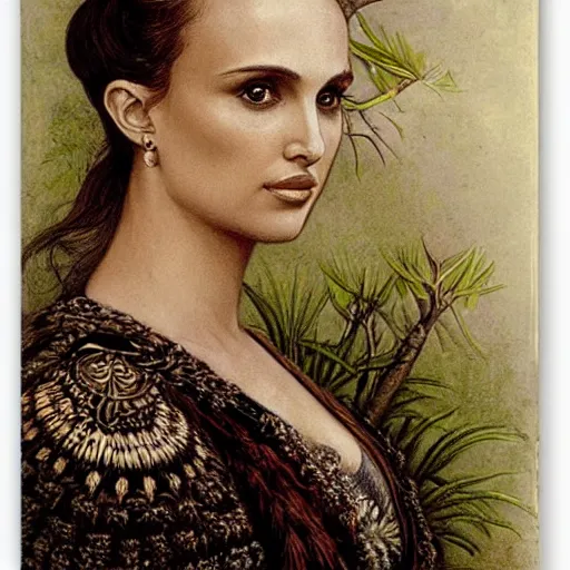 Image similar to portrait of natalie portman by ernst haeckel