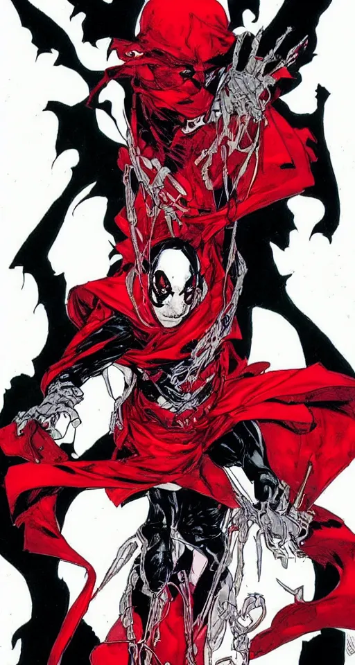 Prompt: a beautiful portrait of Todd Mcfarlane's Spawn, in Travis Charest style