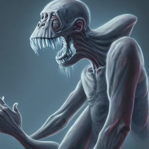 Image similar to A gangly humanoid monster running towards a person sleeping in a bed, trending on Artstation, Digital Painting, Insanely Detailed, Award Winning